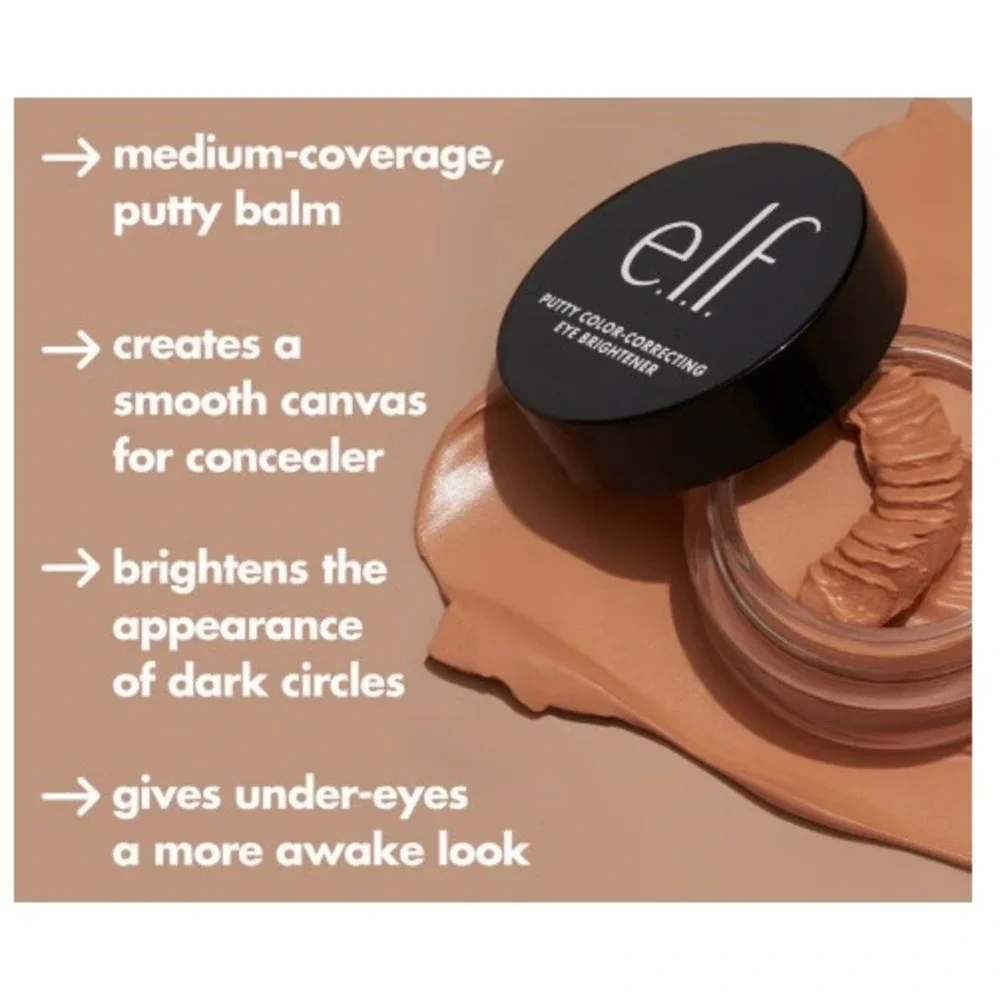 New e.l.f. Putty Color Correcting Eye Brightener Medium/Tan 0.14oz/4.2g‎ NEW BOX